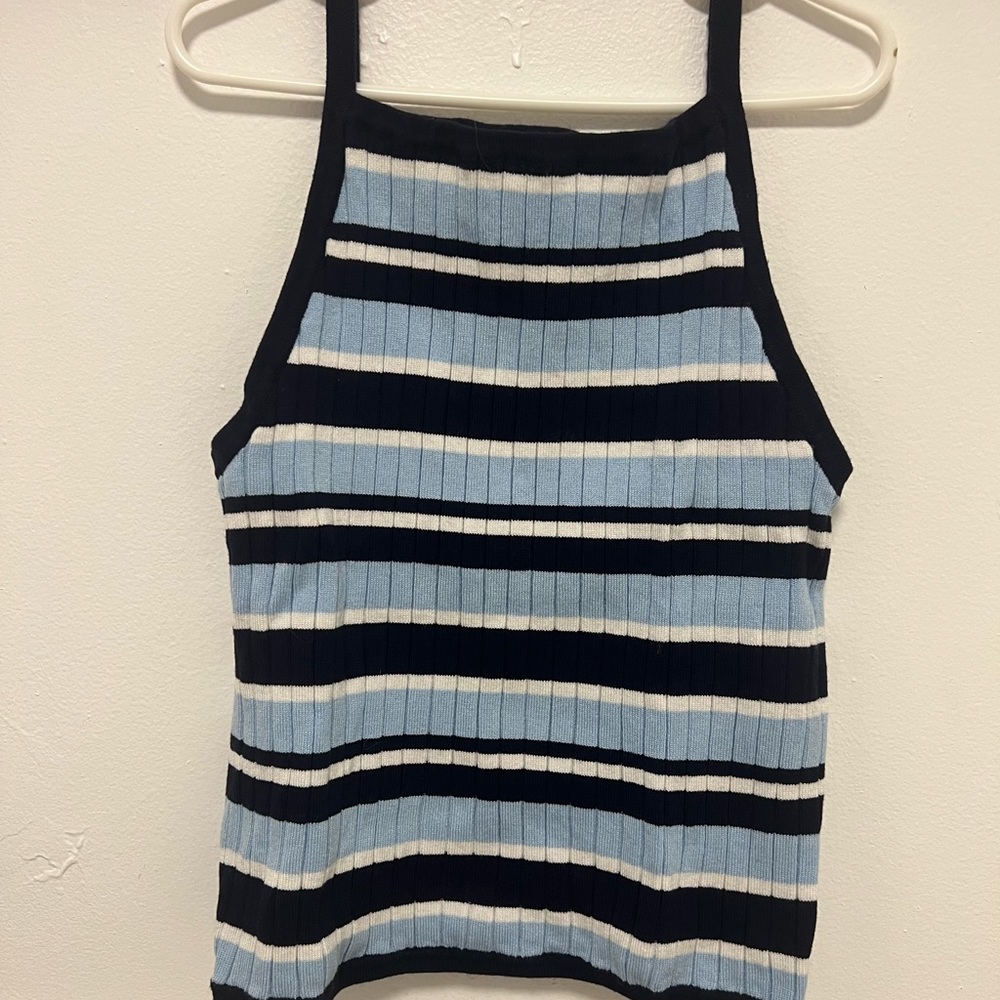 Sweater like tank top blue stripes
